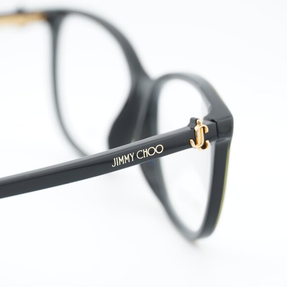 Jimmy Choo JC308 0DXF 00 Eyeglasses Shiny Black/Gold 54mm Square Frame - Picture 6 of 11